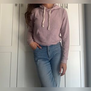 Forever 21 light pink/purple cropped hoodie, US Size S